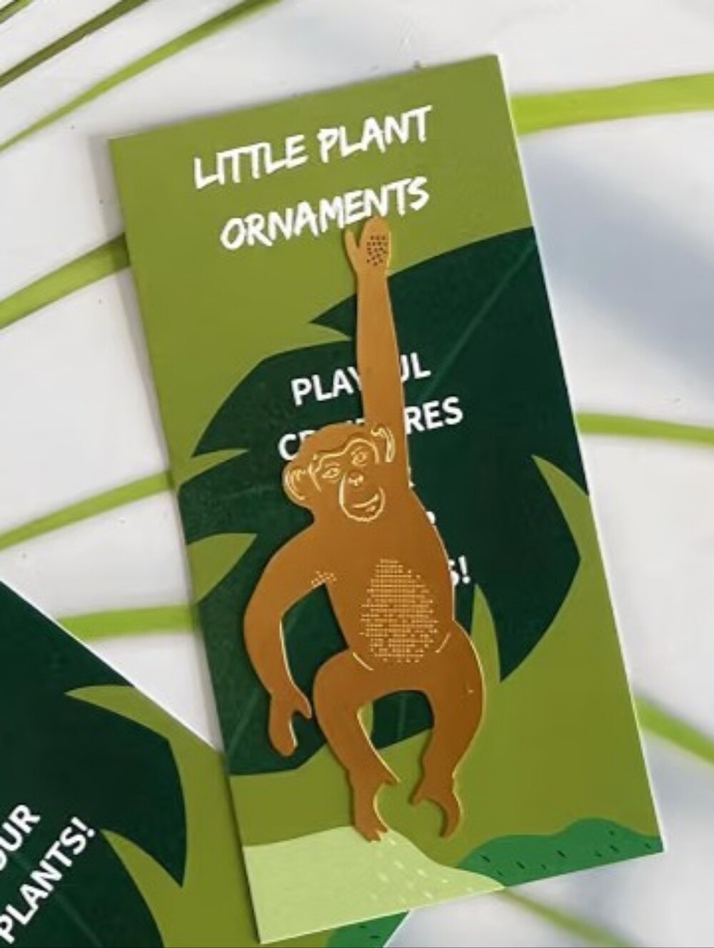 Gold Monkey Plant Ornament